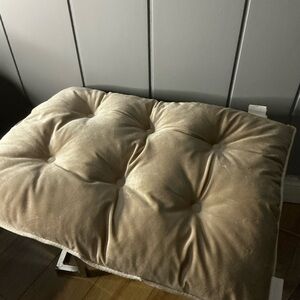 Tufted Velvet Bench Cushion in Beige